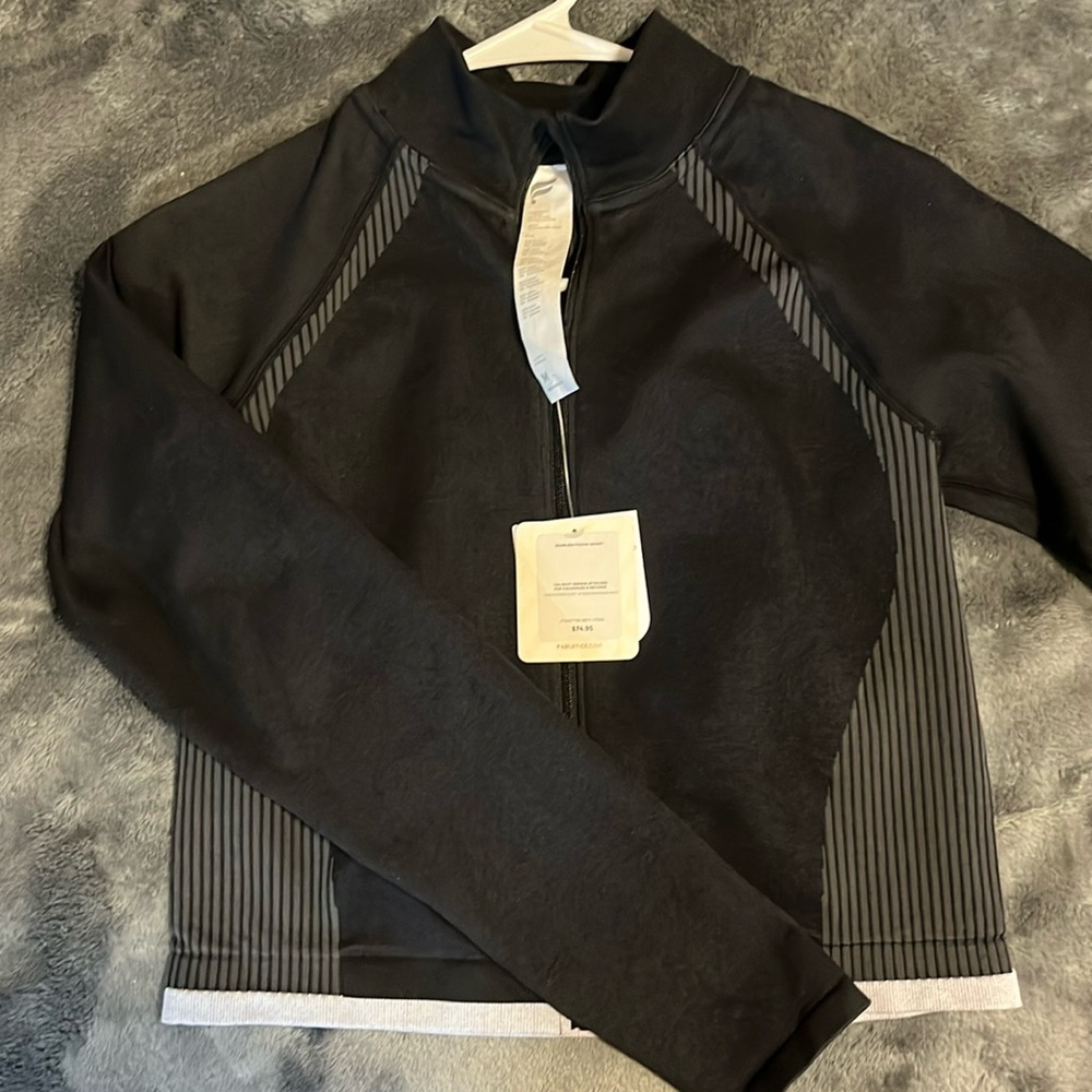 Fabletics Black/grey zip up jacket size medium